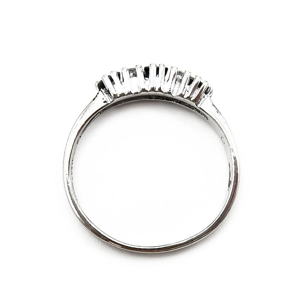 Valkokultainen timanttisormus sinisin kivin 0,045ct 15,75mm #2 Kultatukku.fi