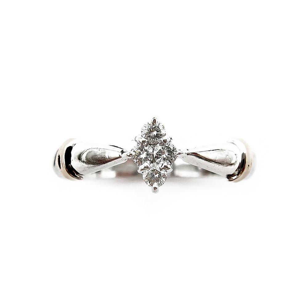 Valkokultainen timanttisormus salmiakki 0,08ct 16mm #2 Kultatukku.fi