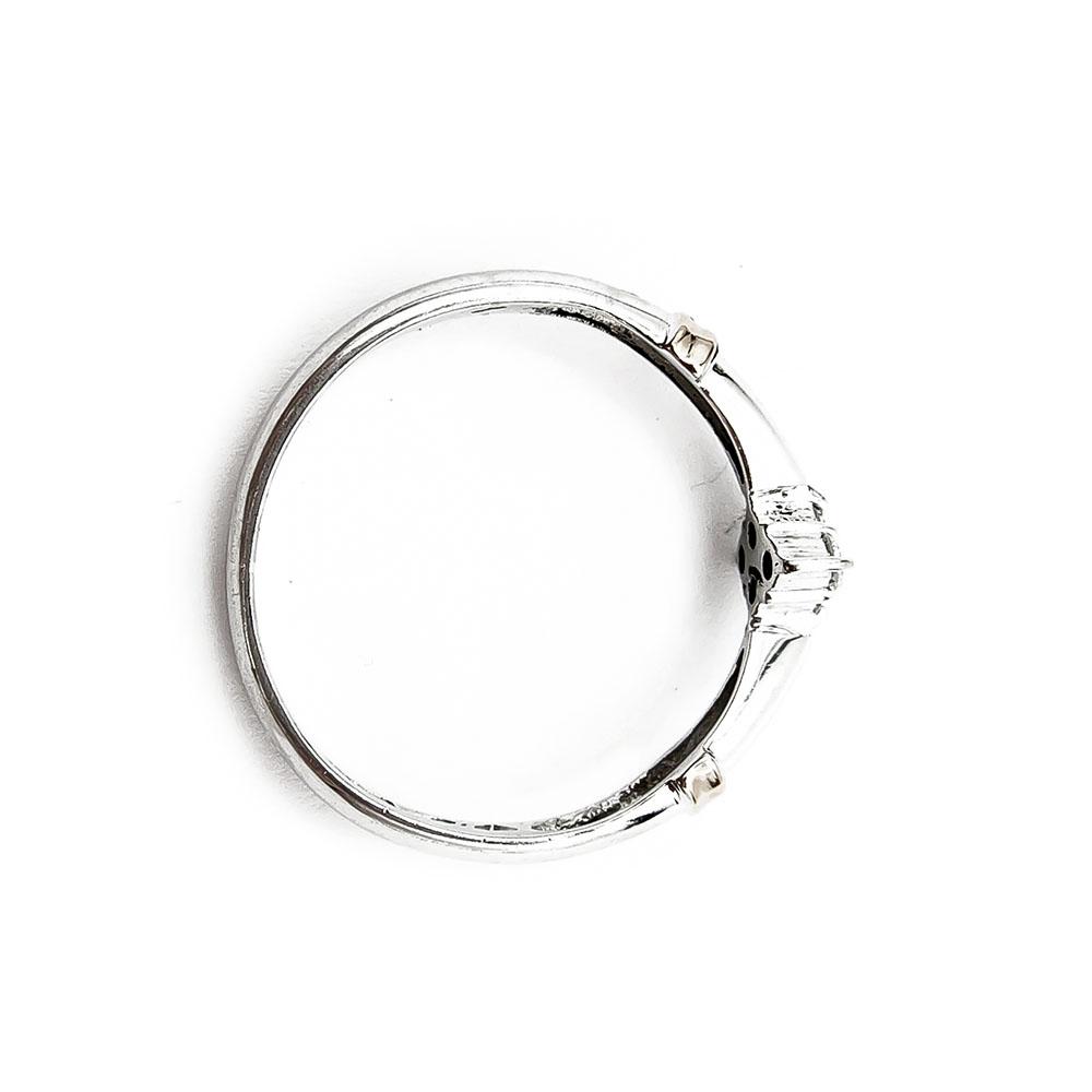 Valkokultainen timanttisormus salmiakki 0,08ct 16mm #3 Kultatukku.fi
