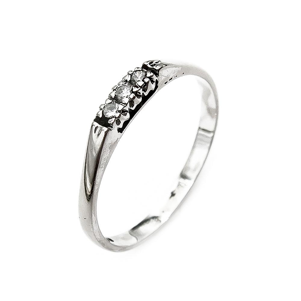 Valkokultainen timanttisormus 0,06ct 18mm #0 Kultatukku.fi