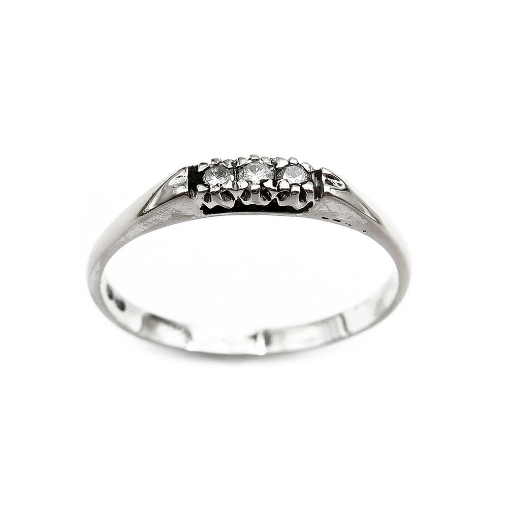 Valkokultainen timanttisormus 0,06ct 18mm #1 Kultatukku.fi
