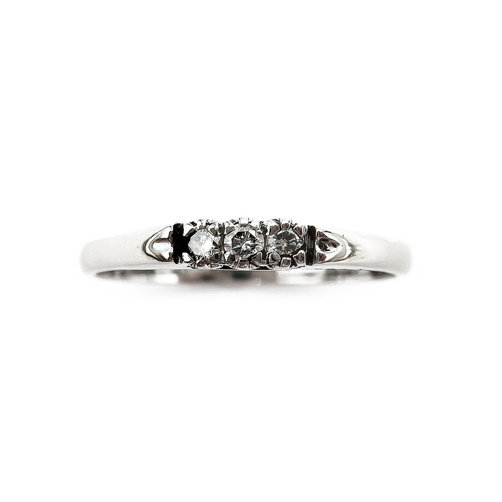 Valkokultainen timanttisormus 0,06ct 18mm #2 Kultatukku.fi