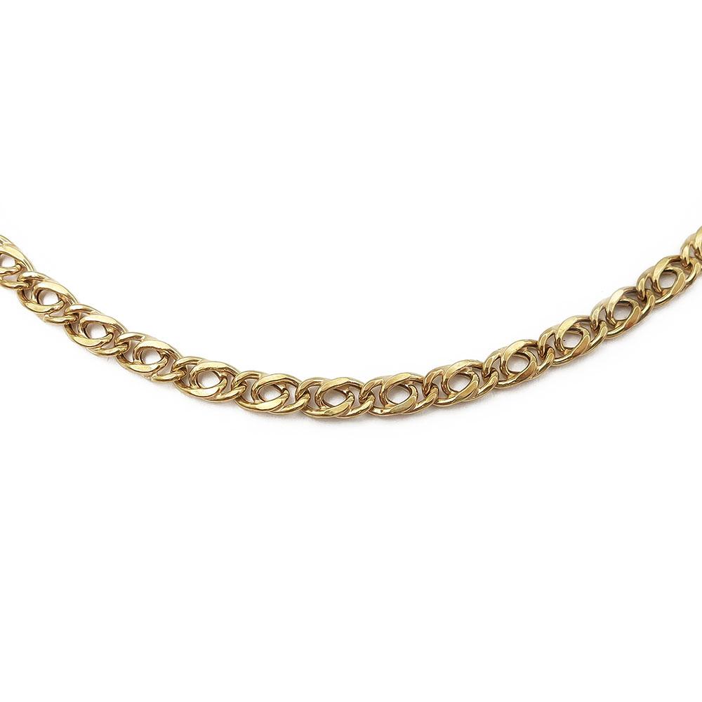 3,8mm Soikealenkkinen fantasiakaulaketju 45cm #2 Kultatukku.fi