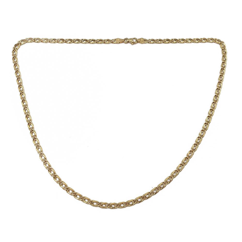 3,8mm Soikealenkkinen fantasiakaulaketju 45cm #0 Kultatukku.fi