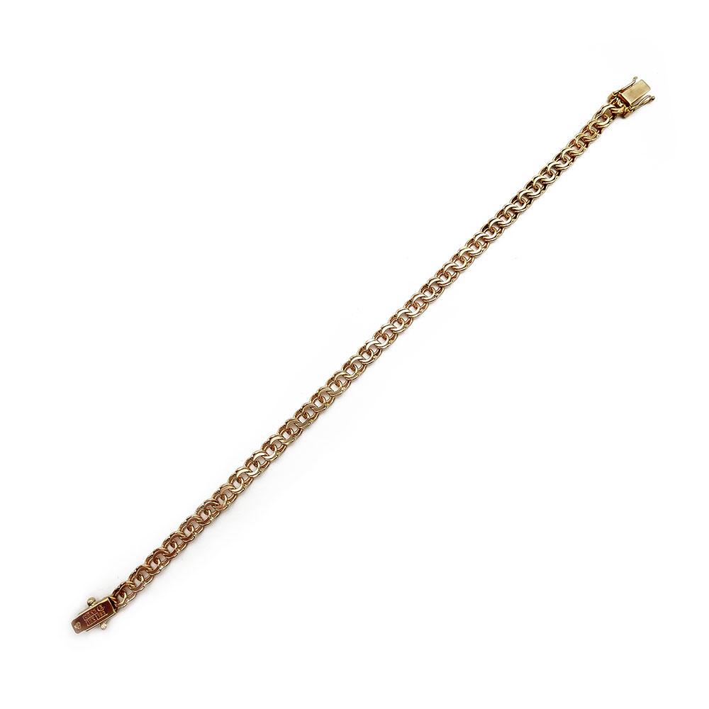 18K 4,9mm Bismarck ranneketju 18,5cm #0 Kultatukku.fi