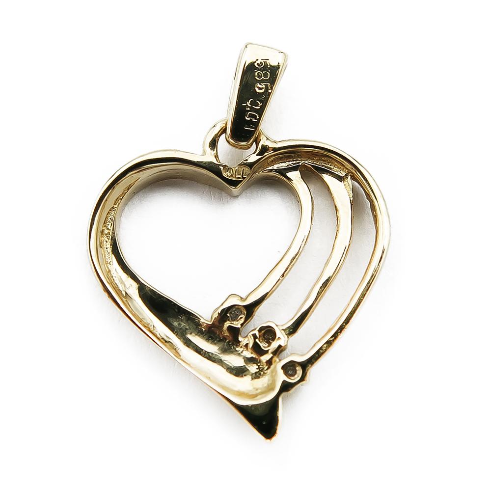Kultainen timanttiriipus 0,01ct, avosydän 13mm #1 Kultatukku.fi