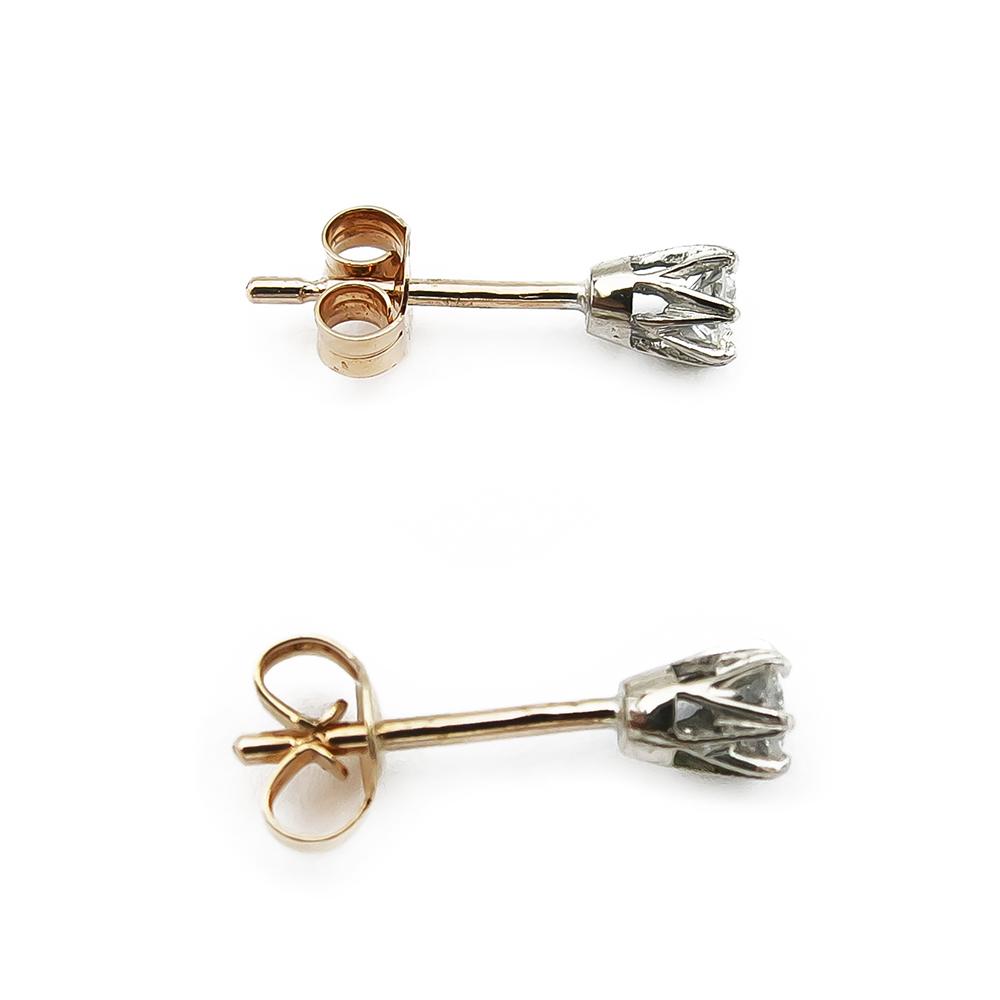 Kultaiset timanttikorvakorut 2x0,06ct #2 Kultatukku.fi