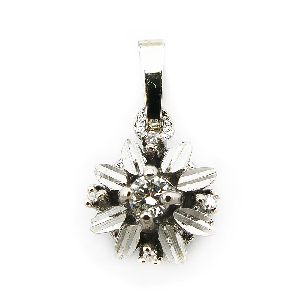 Valkokultainen timanttiriipus yht. 0,08ct #0 Kultatukku.fi