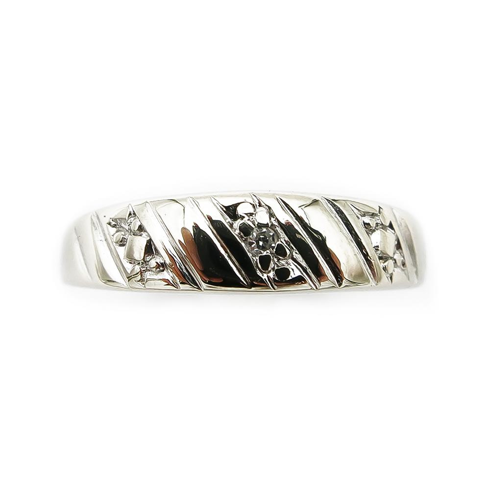 valkokultainen timanttisormus 0,005ct 16,5mm #1 Kultatukku.fi