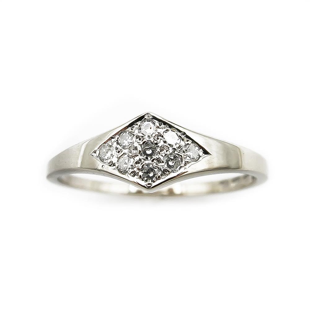 Valkokultainen timanttisormus 0,045ct 17,75mm 18k #1 Kultatukku.fi