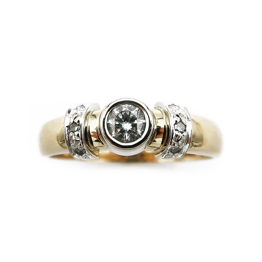 Kultainen timanttisormus 0,15ct 18,75mm #1 Kultatukku.fi