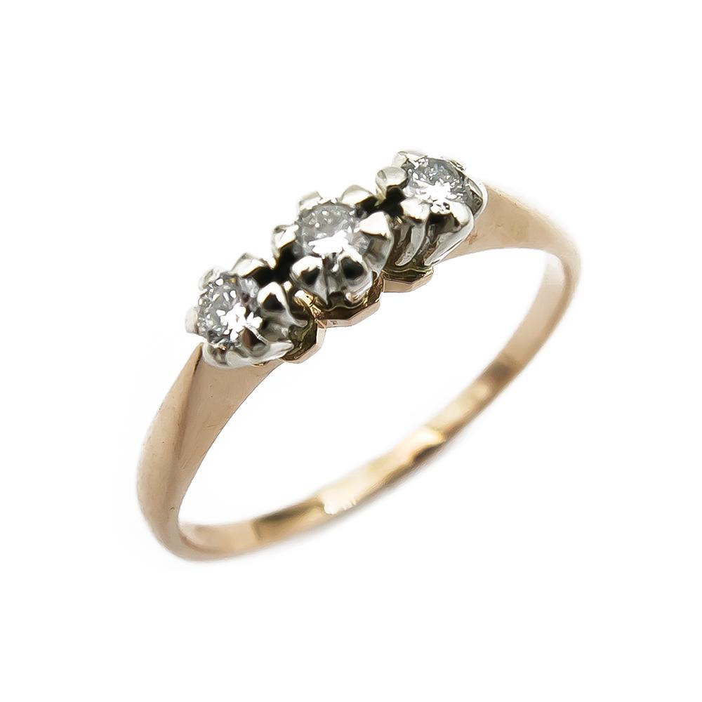 Kultainen timanttisormus yht. 0,06ct 17,5mm #0 Kultatukku.fi