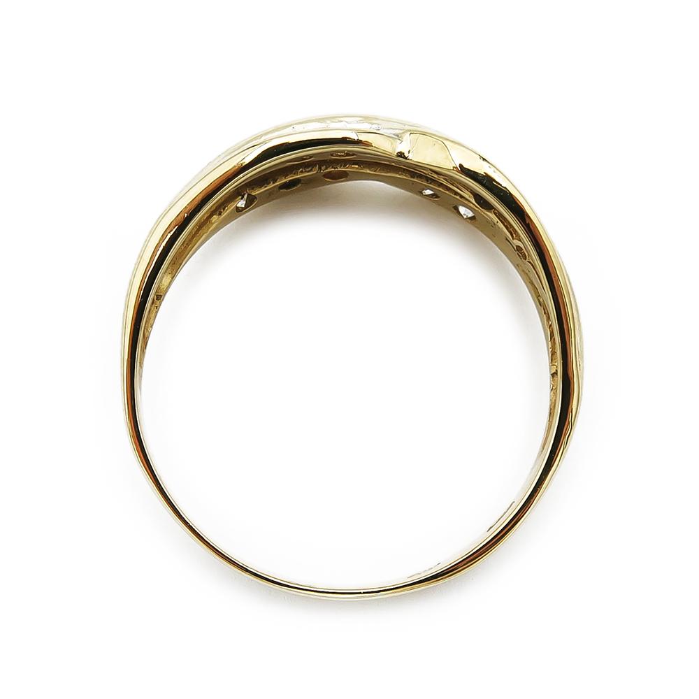 Kultainen sormus kirkkaat zirkoniat 18k 19,5mm #2 Kultatukku.fi