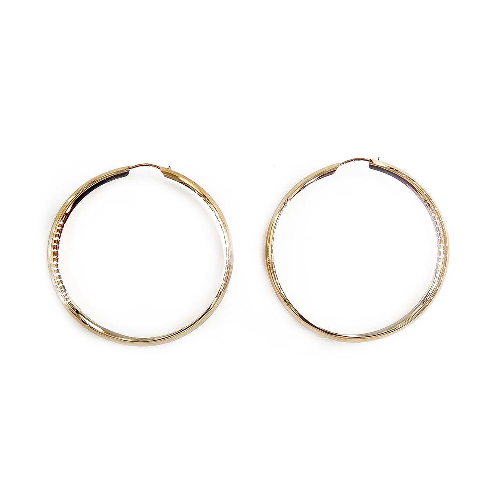 Kultakumppanit kultaiset korvarenkaat 585, 34 mm #1 Kultatukku.fi