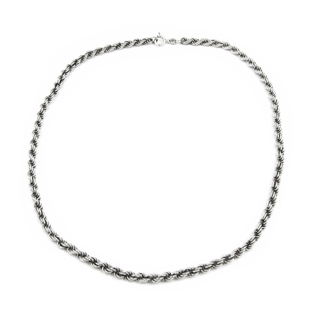Hopeinen cordell-kaulaketju 925, 50 cm, 4 mm #0 Kultatukku.fi