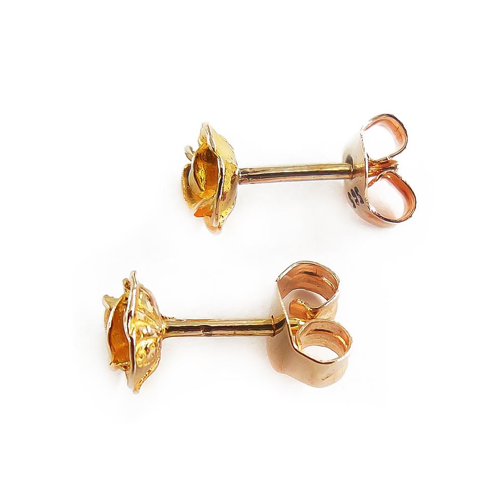 14K kultaiset ruusukorvanapit 585, 5,5 mm #1 Kultatukku.fi