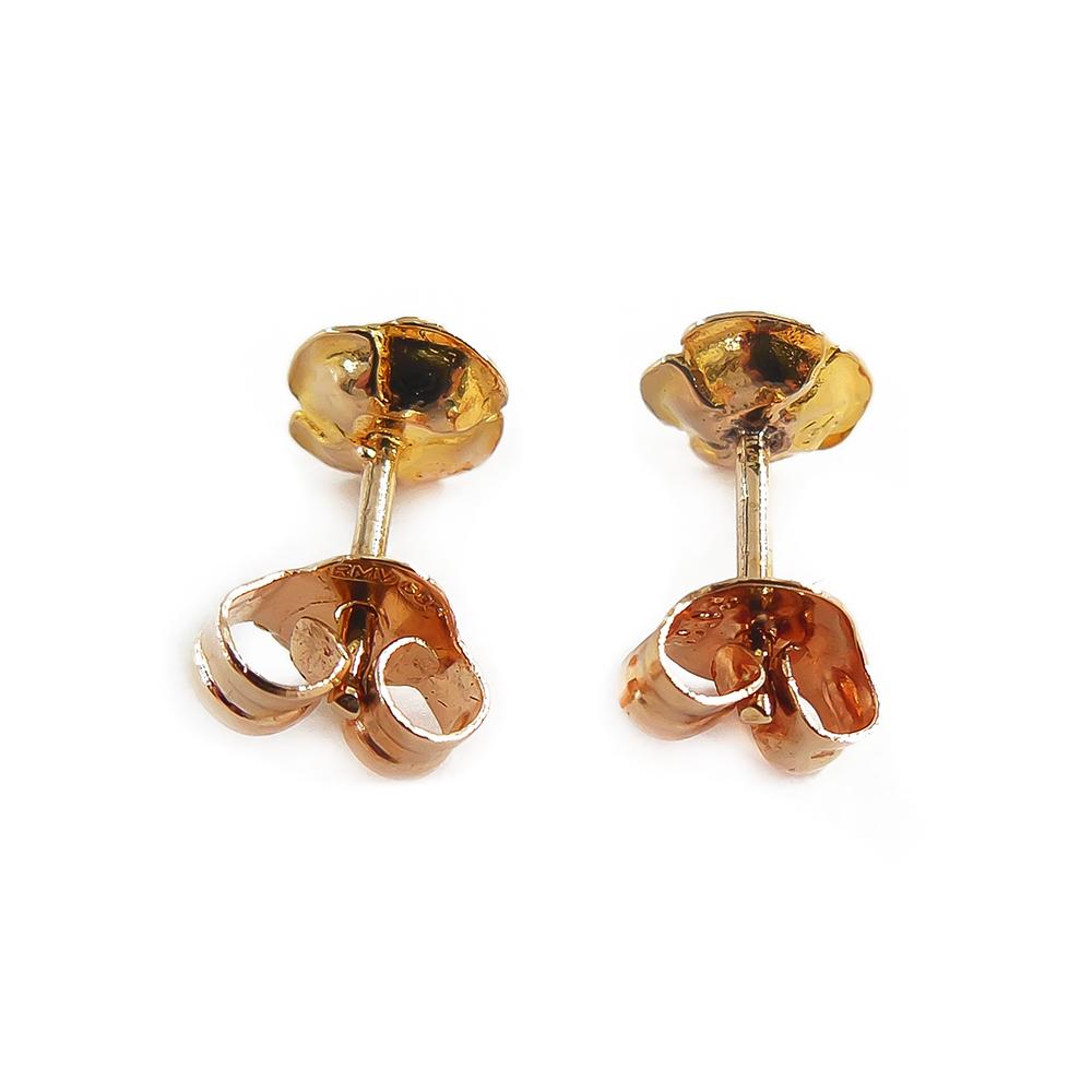 14K kultaiset ruusukorvanapit 585, 5,5 mm #2 Kultatukku.fi