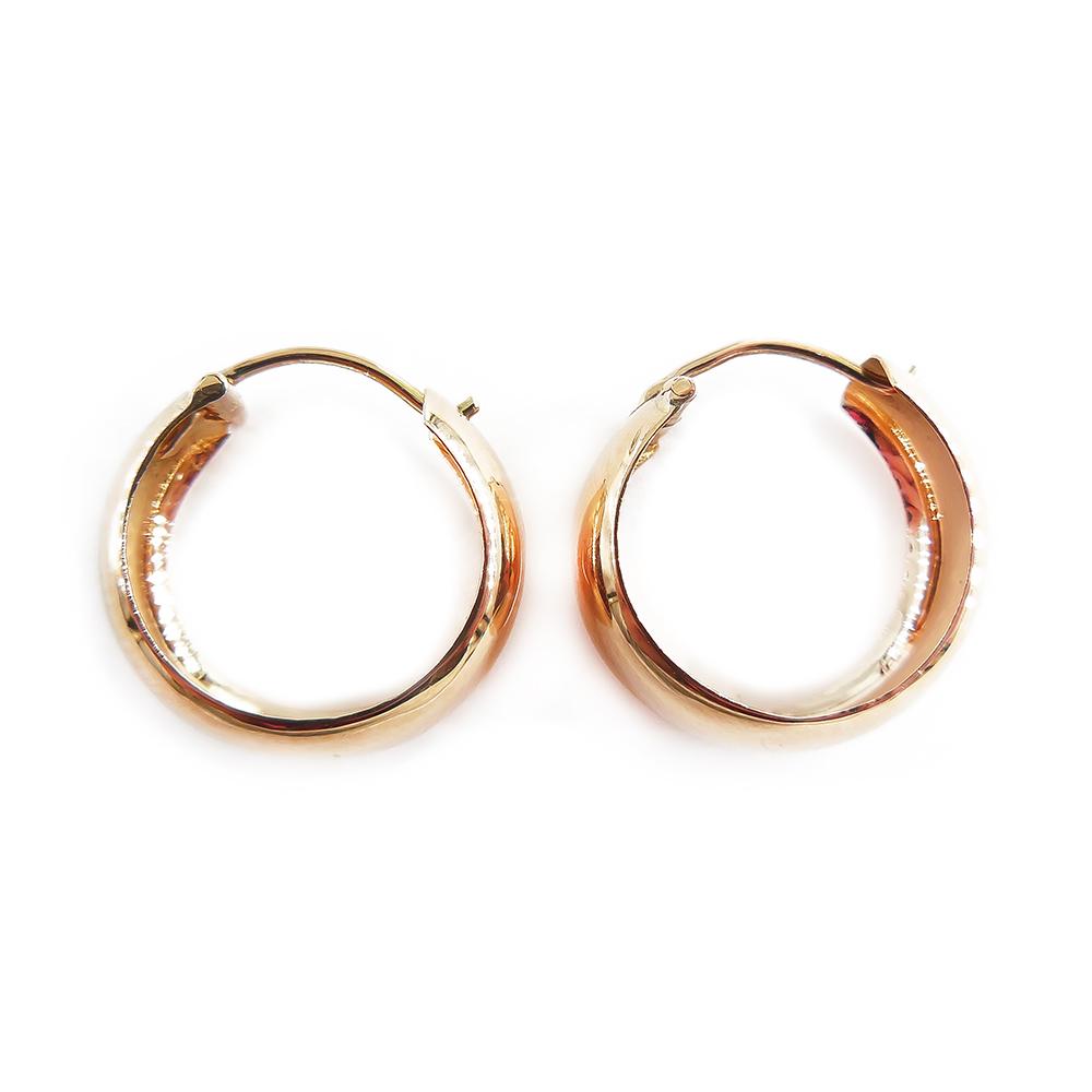 14K kultaiset leveät korvarenkaat 14 × 6,5 mm #1 Kultatukku.fi