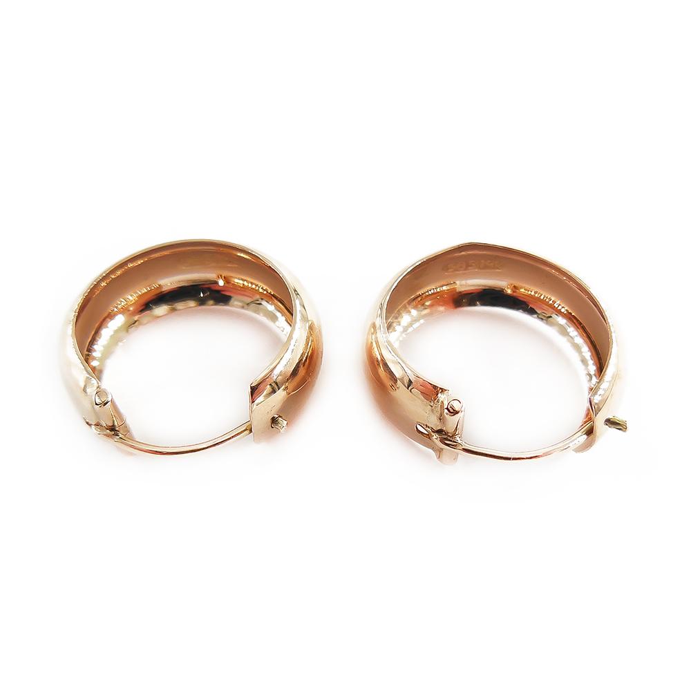 14K kultaiset leveät korvarenkaat 14 × 6,5 mm #2 Kultatukku.fi