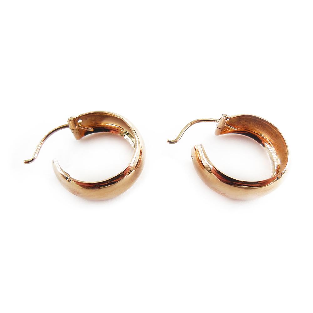 14K kultaiset leveät korvarenkaat 14 × 6,5 mm #3 Kultatukku.fi