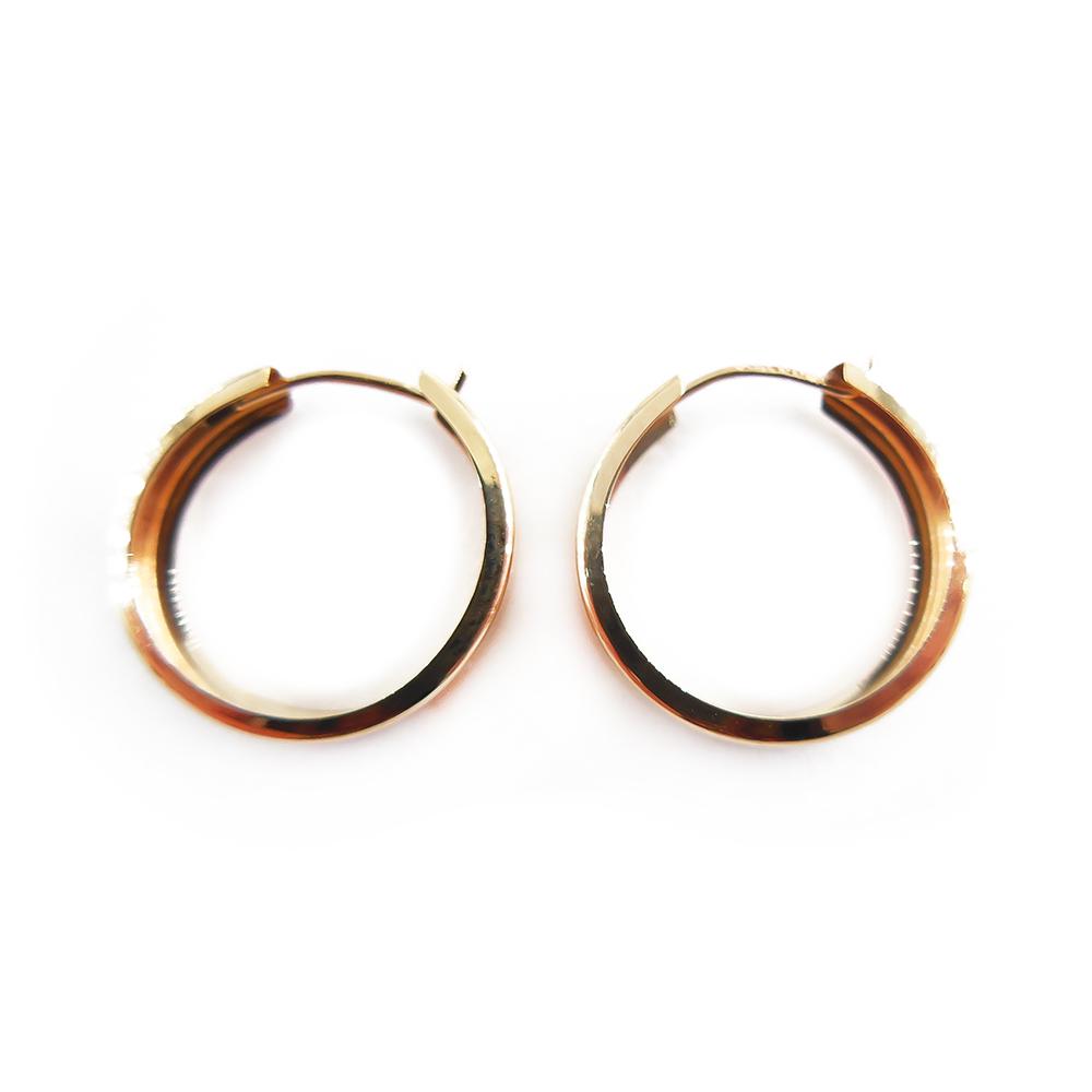 14K kultaiset flakka-korvarenkaat 13 mm, leveys 4,3 mm #1 Kultatukku.fi