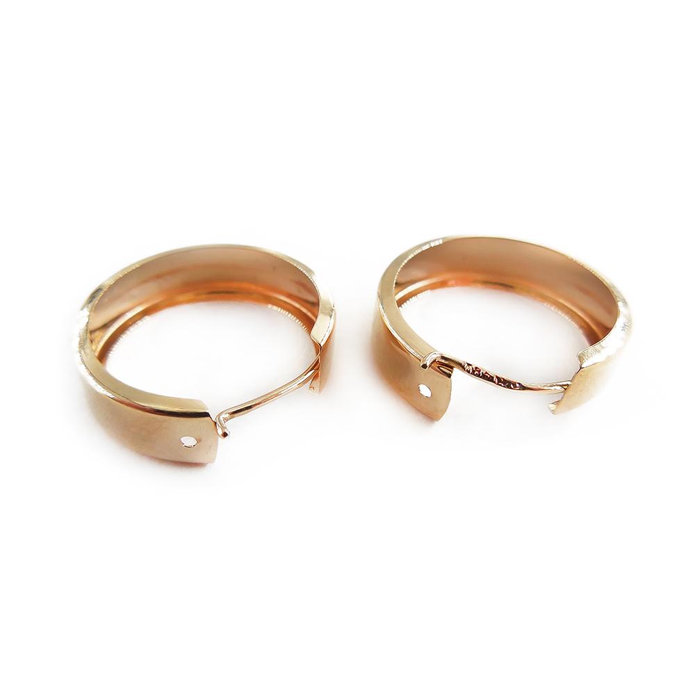 14K kultaiset flakka-korvarenkaat 13 mm, leveys 4,3 mm #4 Kultatukku.fi