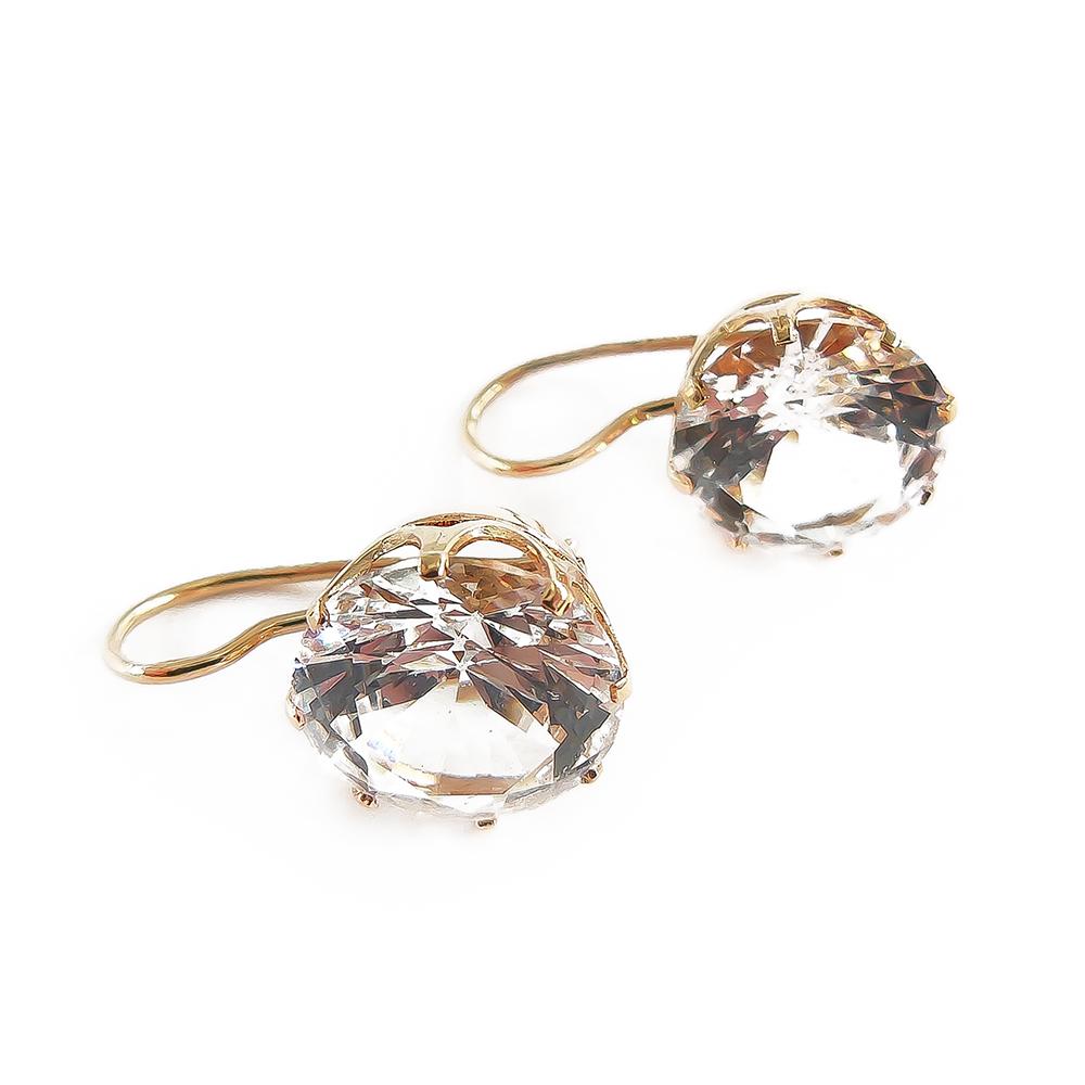 14K kultaiset koukkukorvakorut kirkkailla kivillä, 11 mm #4 Kultatukku.fi