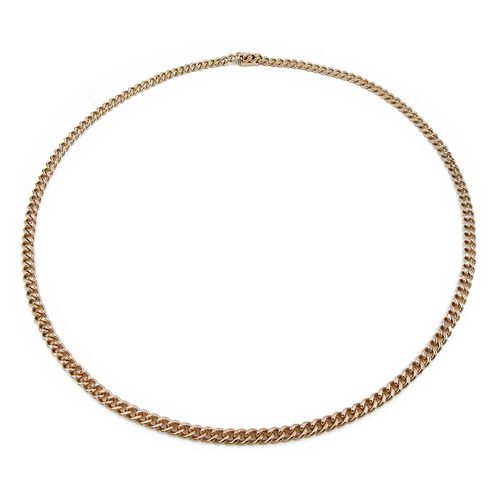 Touko Pentti Lehtonen 14K umpipanssarikaulaketju 50 cm, 4,5 mm – 1988 #0 Kultatukku.fi