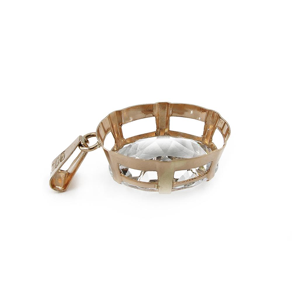 Korutuote Oy kultainen kirkaskivinen riipus 585, 31 mm, 1964 #1 Kultatukku.fi