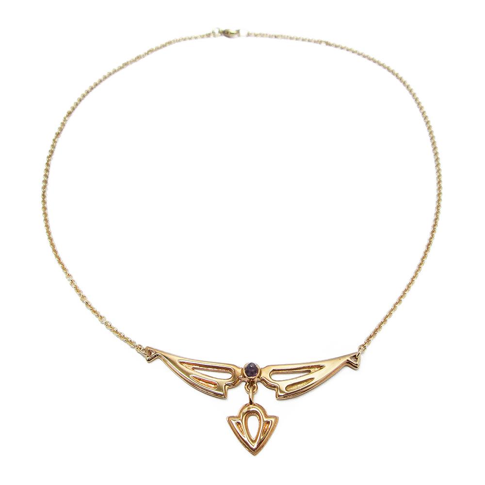 Kalevala Koru Illusioni -kultakääty ametistilla 40–43 cm, 14K, 2001 #0 Kultatukku.fi