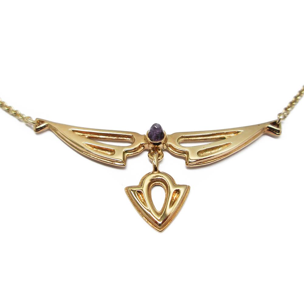 Kalevala Koru Illusioni -kultakääty ametistilla 40–43 cm, 14K, 2001 #2 Kultatukku.fi