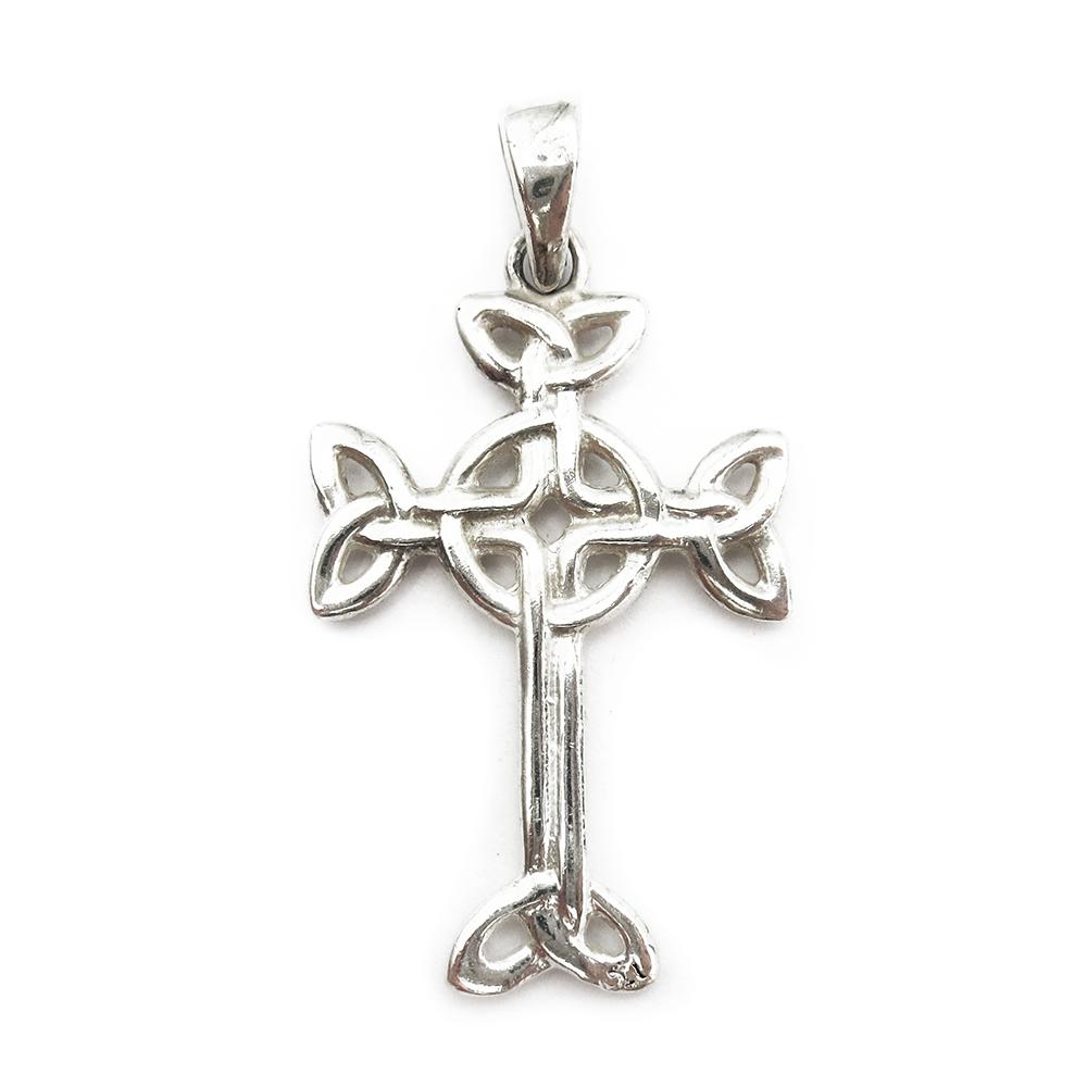 Hopeinen kelttiristiriipus #0 Kultatukku.fi