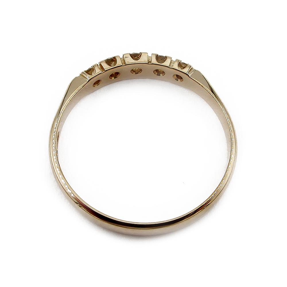 Kultainen timanttirivisormus 5kpl yht.0,14ct 17.5 1996 Kultakeskus Oy #2 Kultatukku.fi