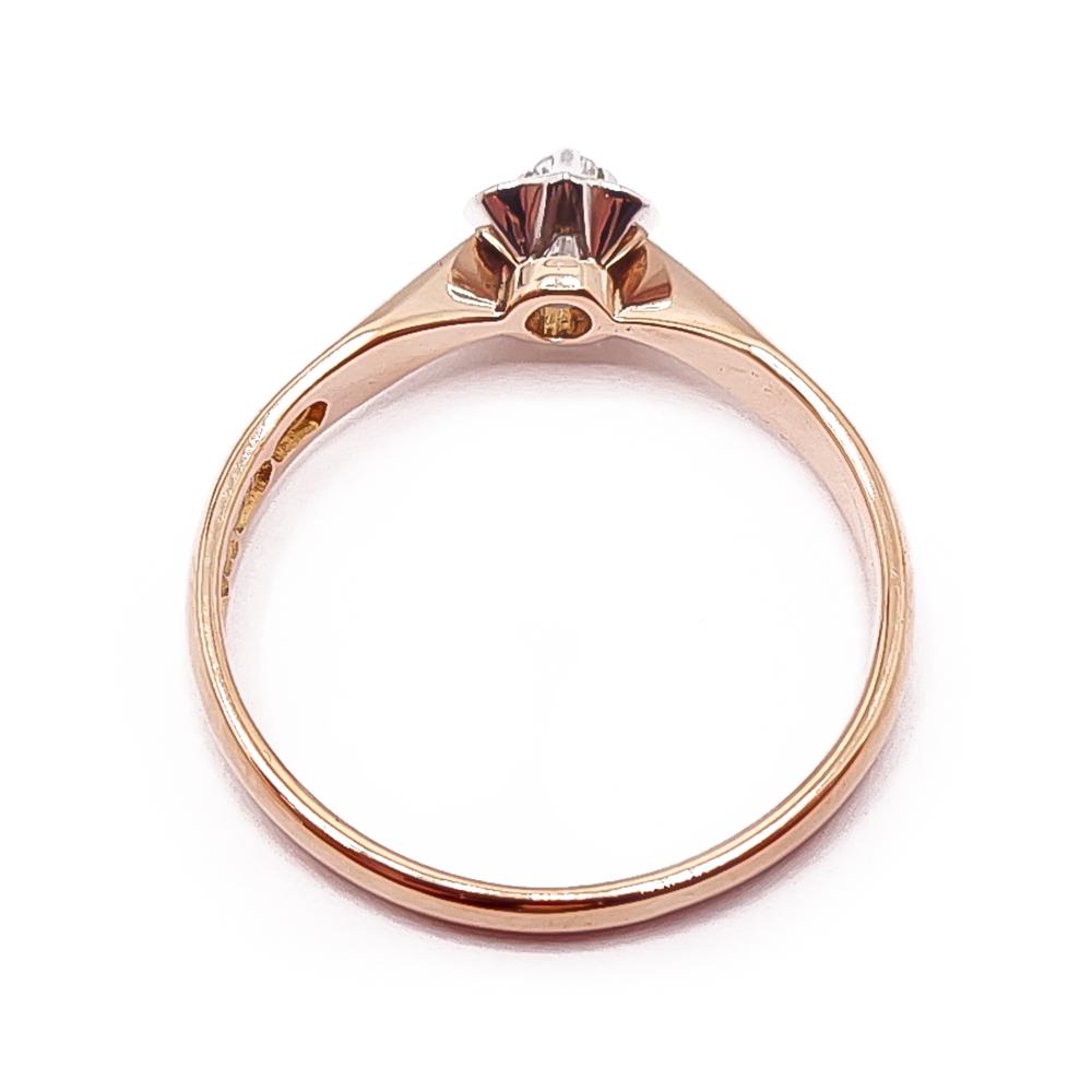 Kultakeskus 18K kultainen timanttisormus 0,03 ct, 16,75 mm, 1971 #2 Kultatukku.fi