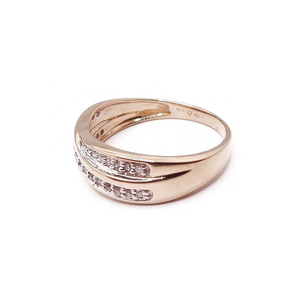 Kultainen timanttisormus 0,15 ct, 585-kulta, 17,75 mm #3 Kultatukku.fi