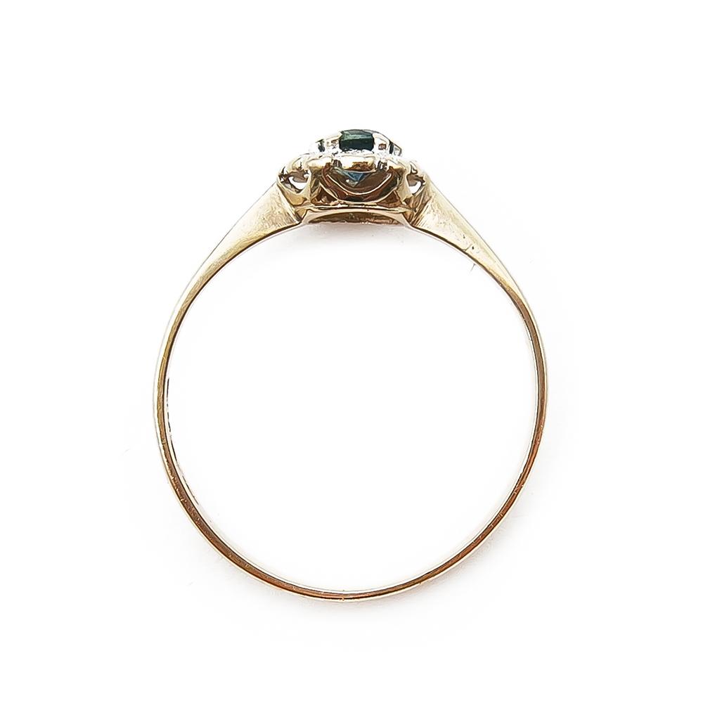 Diana timanttisormus sinisafiirin värisellä kivellä 0,06ct 17,25mm #2 Kultatukku.fi