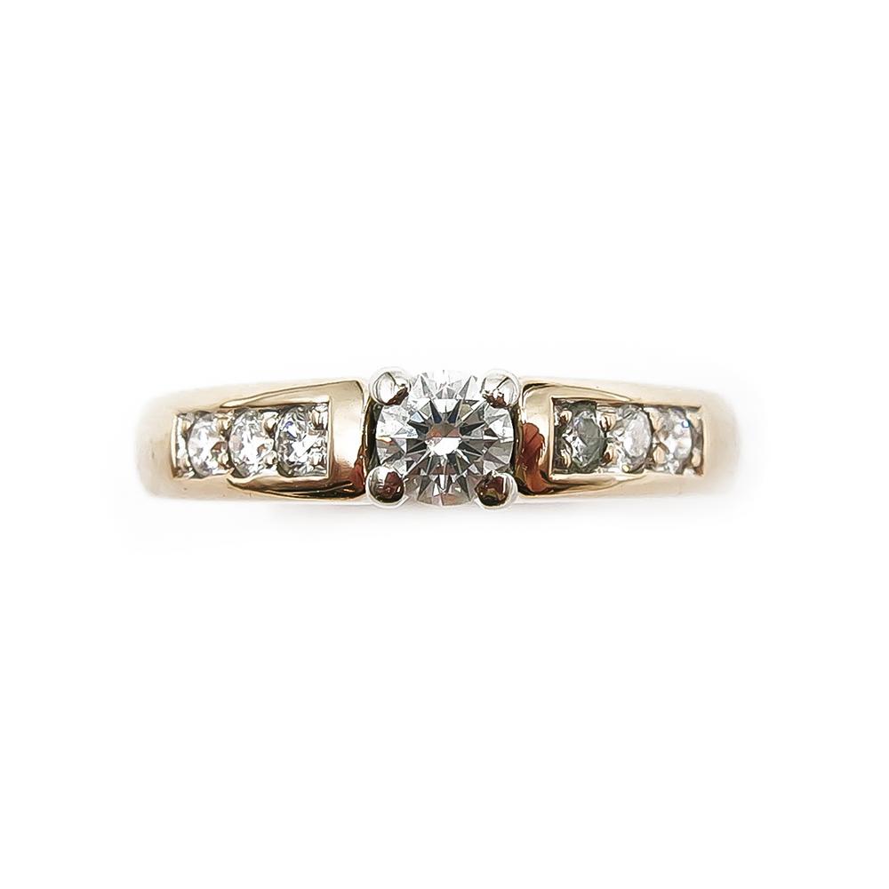 18K Sandberg timanttisormus 0,42ct 18,5mm #2 Kultatukku.fi