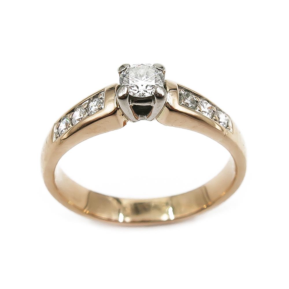 18K Sandberg timanttisormus 0,42ct 18,5mm #1 Kultatukku.fi