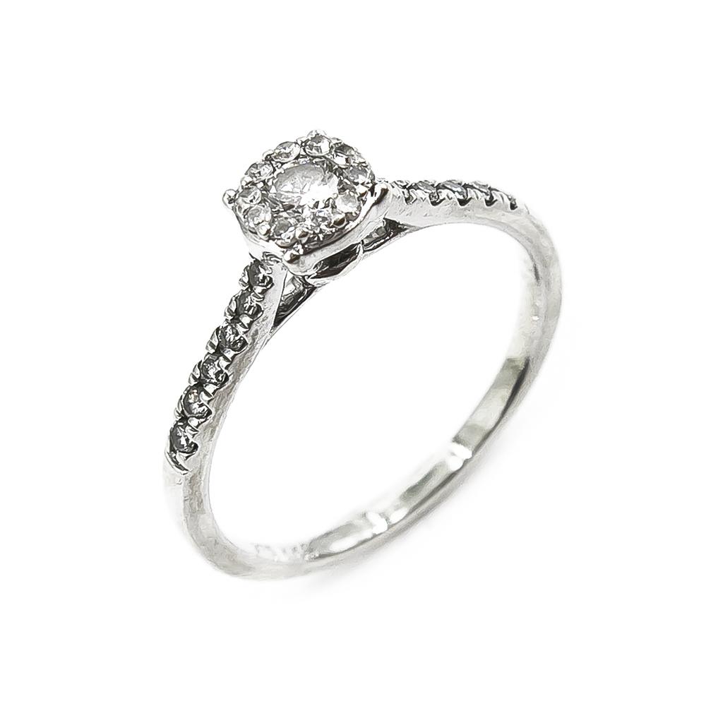 9K Lykken Elegance valkokultainen timanttisormus 0,27ct 16mm #0 Kultatukku.fi