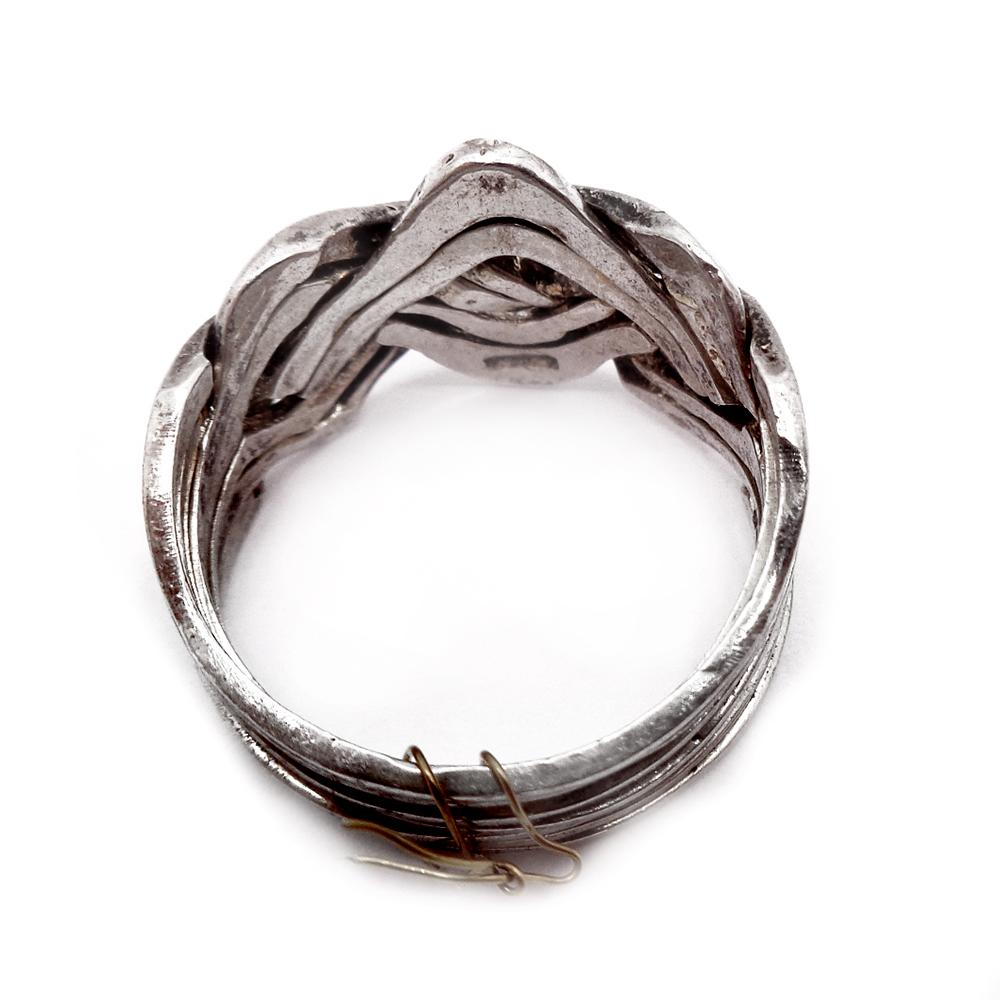 8-osainen pirunnyrkki hopea 18mm #2 Kultatukku.fi