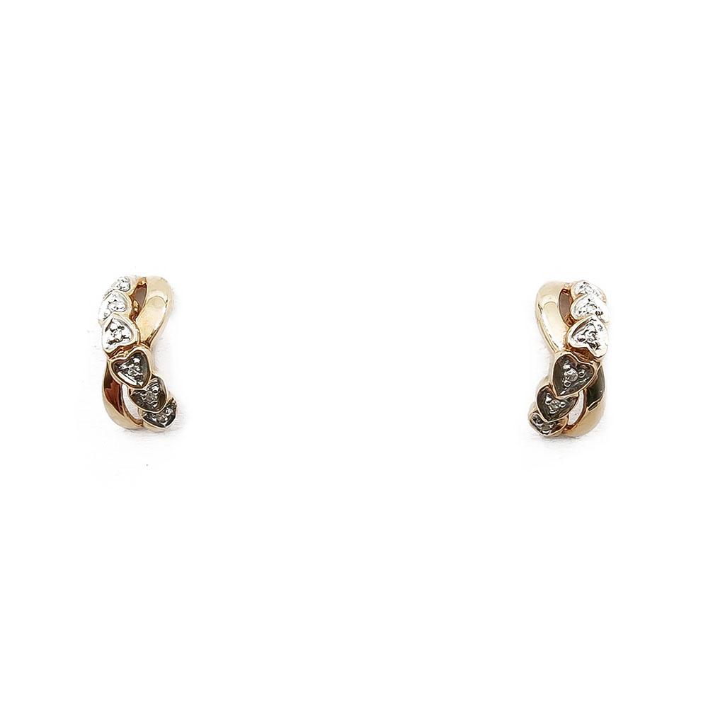 Äärettömyys 12x0,005ct timanttisydän kultakorvakorut #0 Kultatukku.fi
