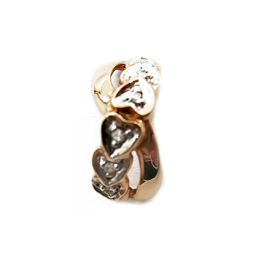 Äärettömyys 12x0,005ct timanttisydän kultakorvakorut #1 Kultatukku.fi