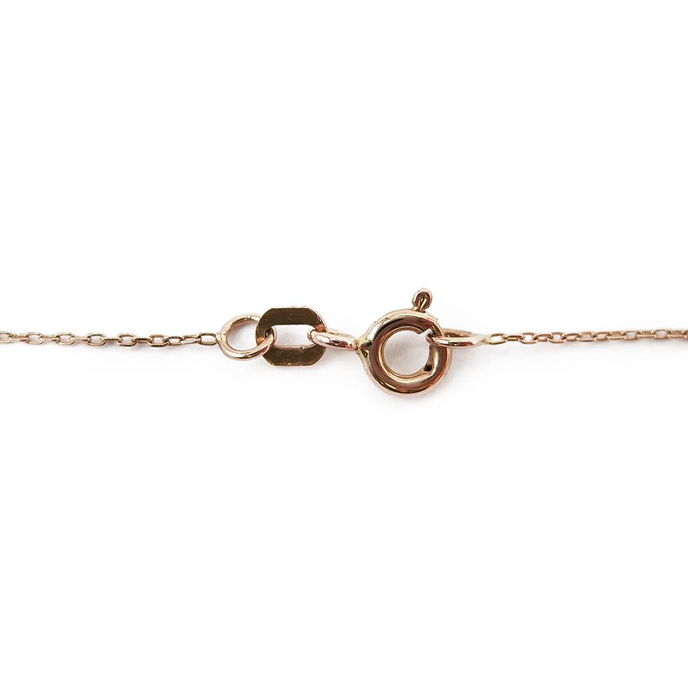 Ruusukultainen halo kaulakoru 0,07ct + 0,2ct rusehtavalla timantilla 42cm #2 Kultatukku.fi