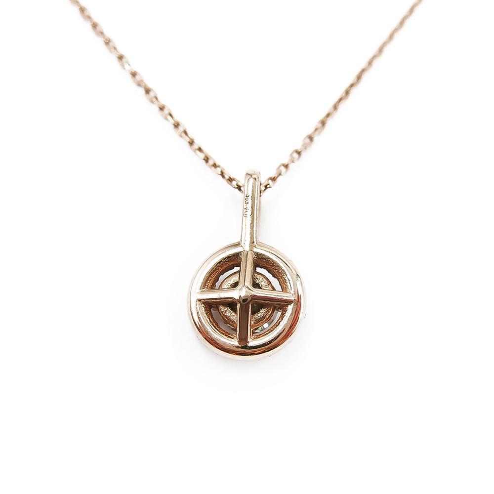 Ruusukultainen halo kaulakoru 0,07ct + 0,2ct rusehtavalla timantilla 42cm #3 Kultatukku.fi
