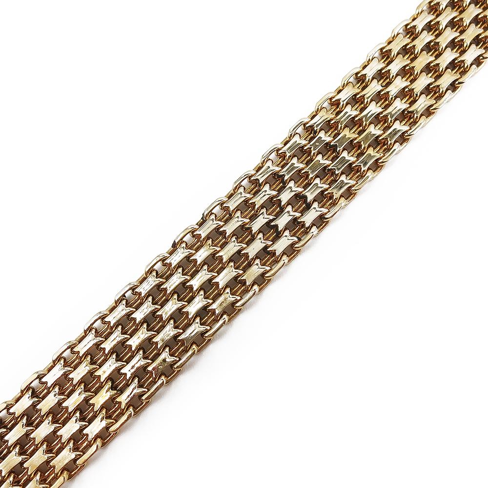 18k 13,8mm X-lenkki rannekoru 19cm #0 Kultatukku.fi