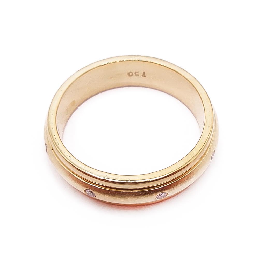 18K kultainen timanttisormus 0,08 ct, pyörivä keskiosa, 17,5 mm #2 Kultatukku.fi