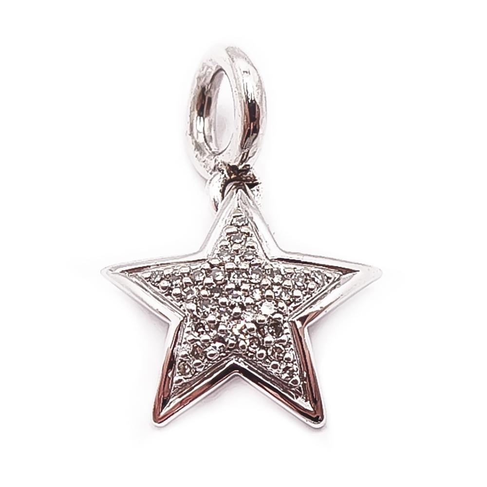 Valkokultainen timanttitähtiriipus 0,15ct #0 Kultatukku.fi
