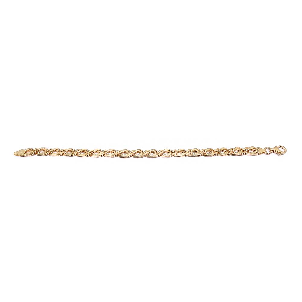 18K kultainen ontto ranneketju 20 cm, 6,6 mm #1 Kultatukku.fi