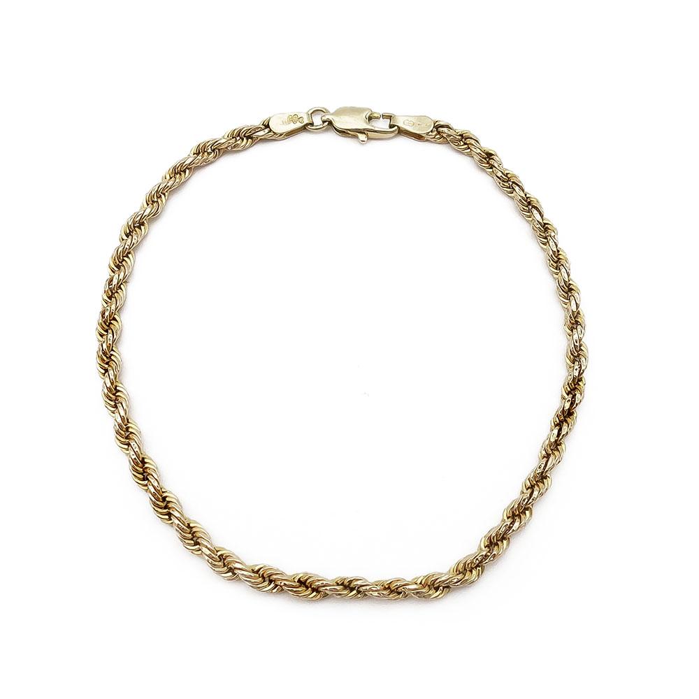 Kultainen cordell-ranneketju 19,5cm, leveys 3,1mm #0 Kultatukku.fi