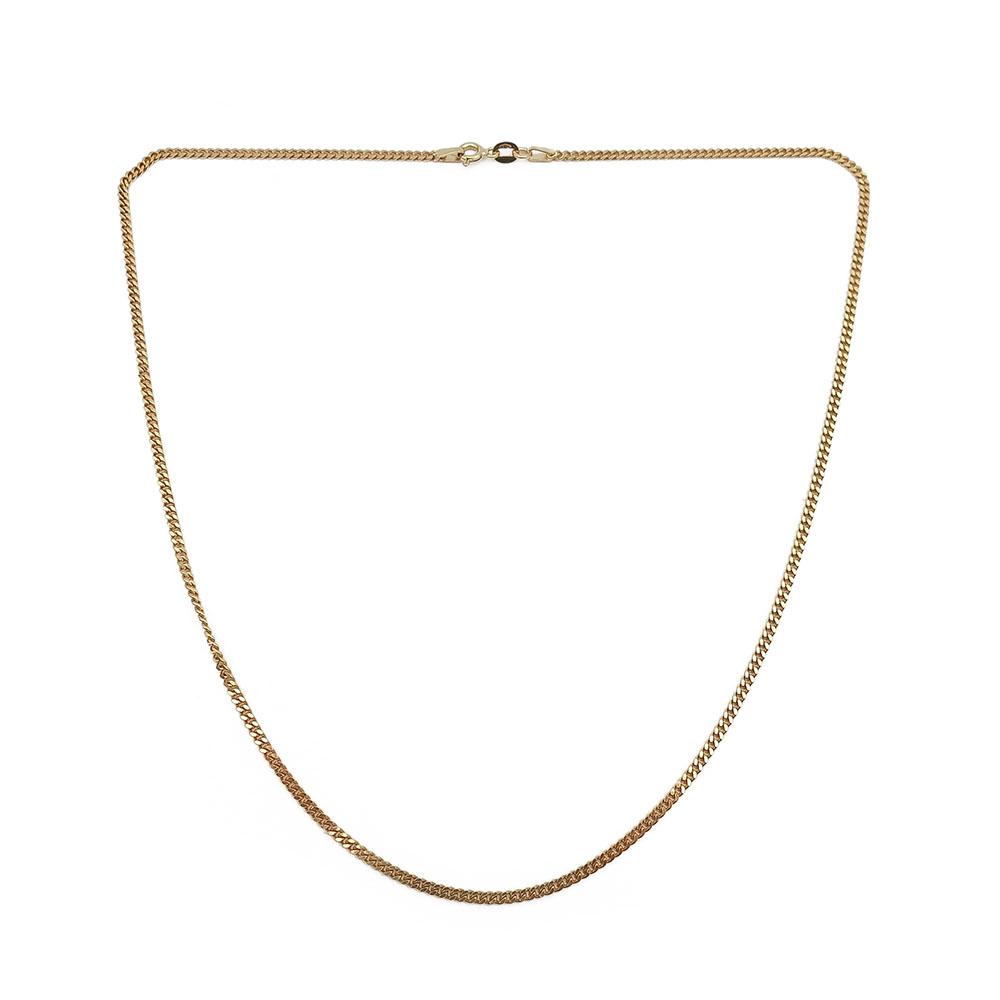 Kultainen umpipanssarikaulaketju 45cm, leveys 2,2mm #0 Kultatukku.fi